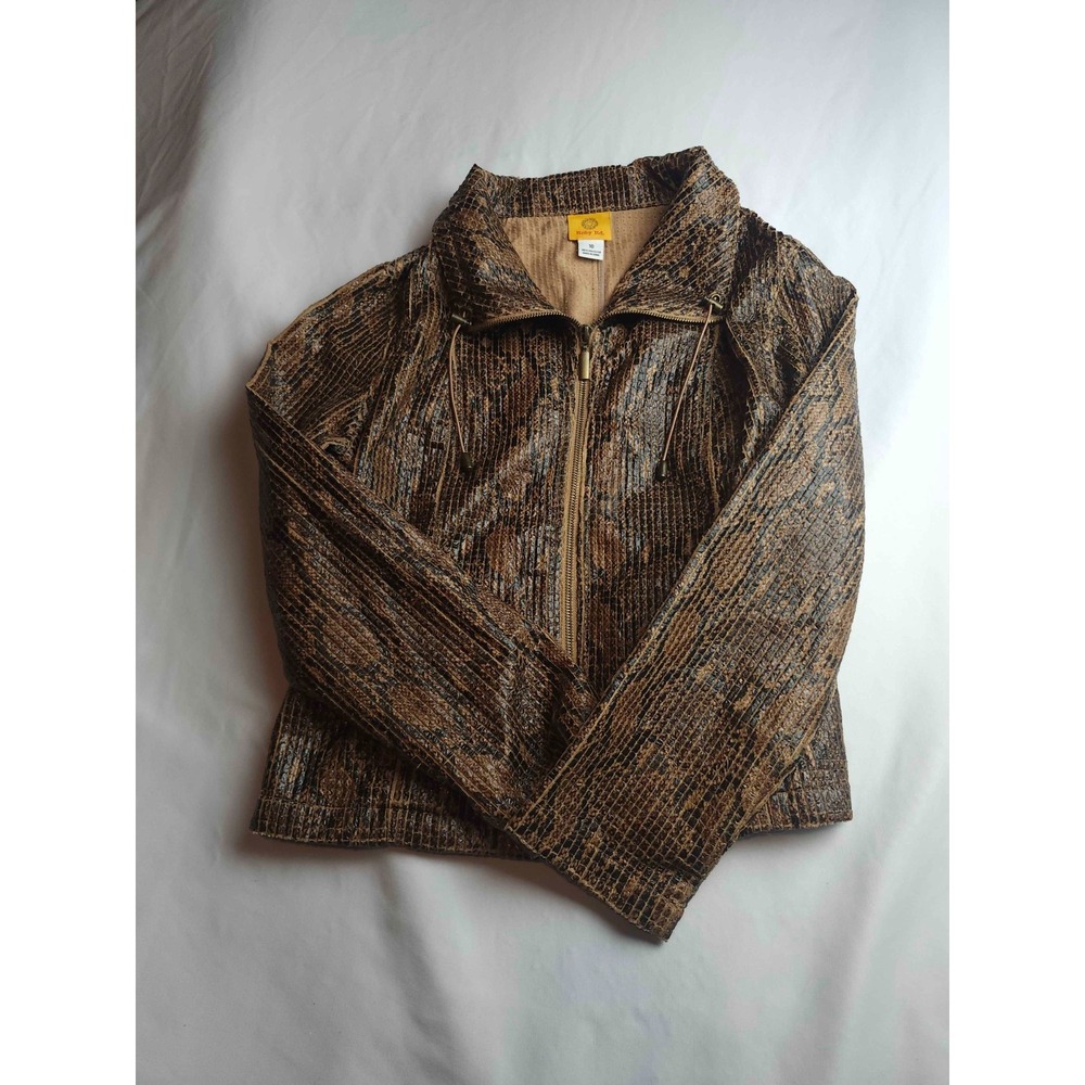 Vtg Y2K Ruby Rd Jacket Womens 10 Faux Snake Skin Grunge Indie Edgy Festival Wear